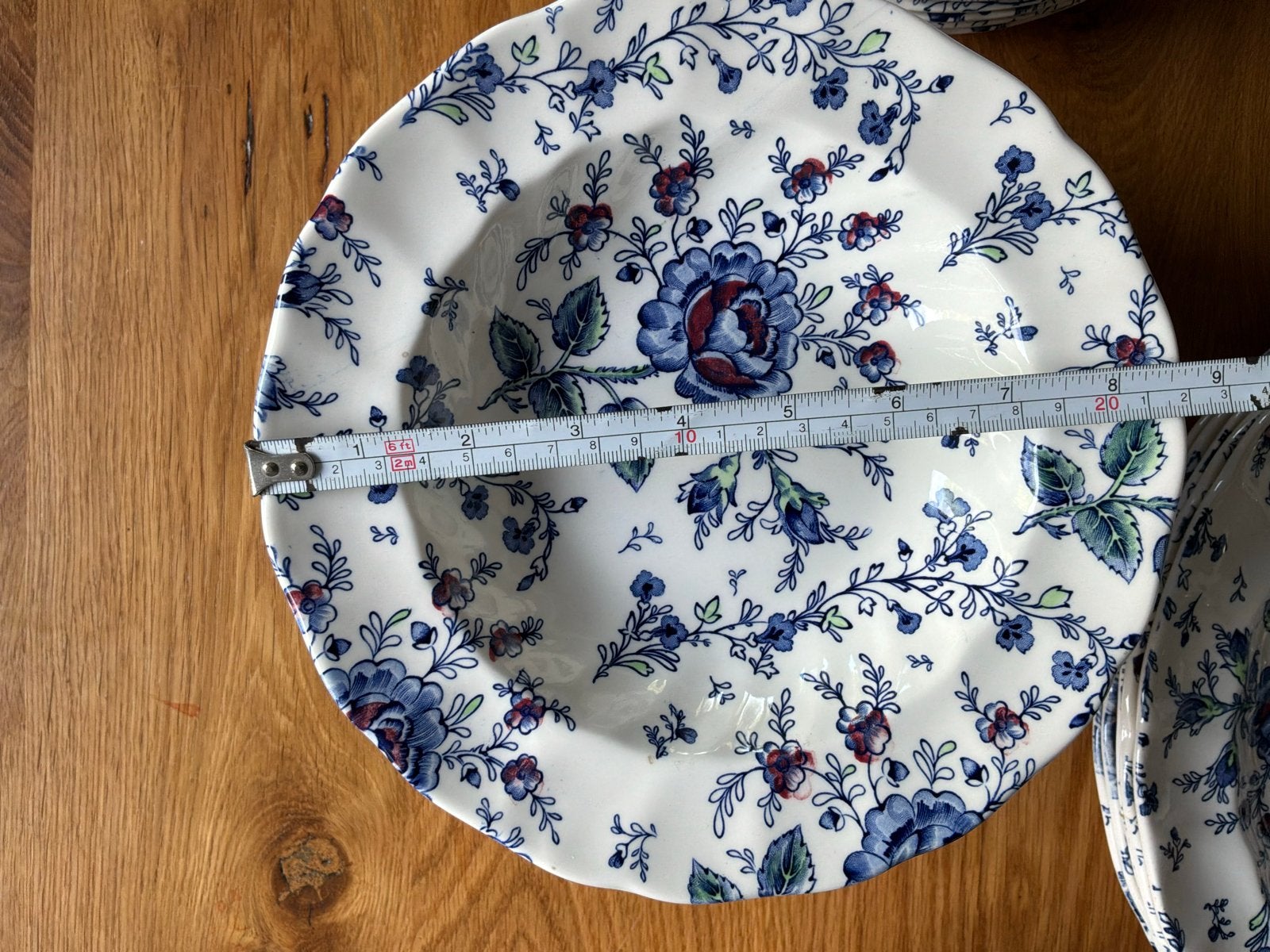 Johnson Brothers Rose Chintz 16 diepe borden, Gebruikt, Overige merken, Vintage, Ophalen of Verzenden