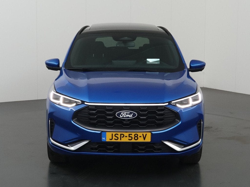 Ford Kuga 2.5 PHEV ST-Line X | Elekt inklapbare Trekhaak | P, Auto's, Ford, 14 kWh, Gebruikt, Blauw, Leder en Stof
