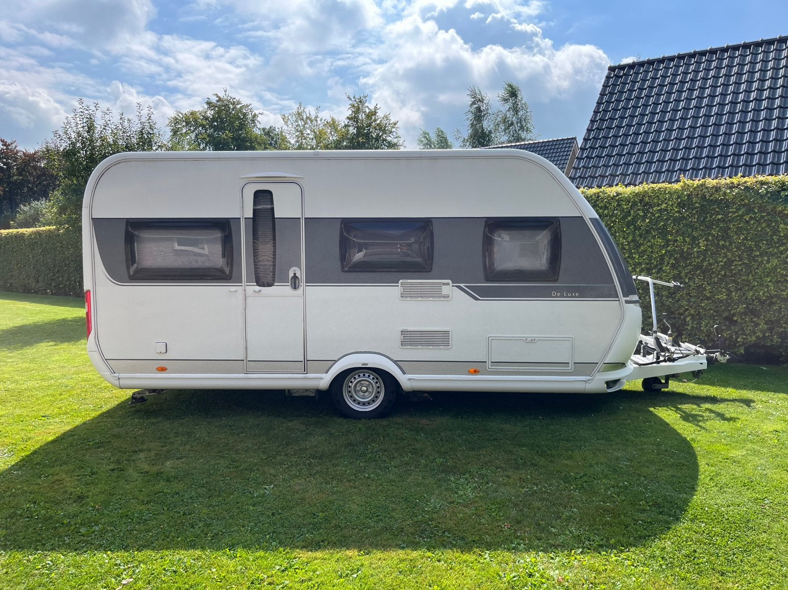 Hobby de Luxe 455 UF 2015 met Mover en voortent, Mover, Rondzit, Hobby, Dwarsbed
