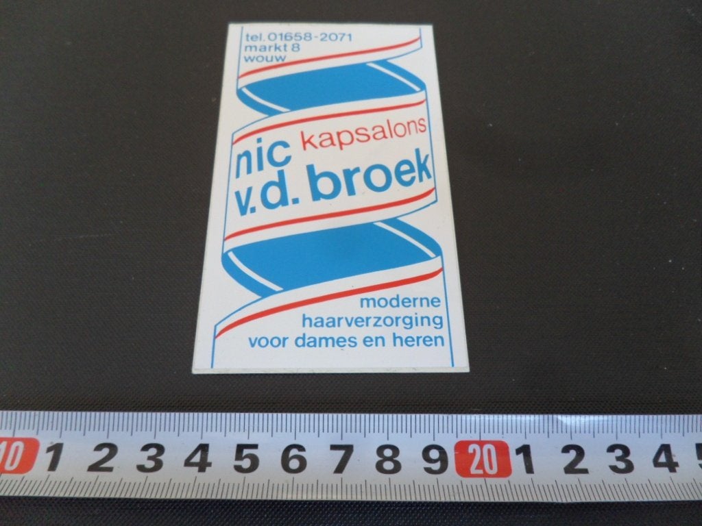 sticker wouw nic vd broek kapsalons voor dames en heren *, Ophalen, Zo goed als nieuw