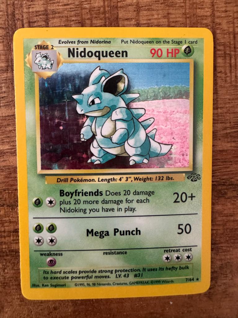 Nidoqueen Pokémon Kaart (Base Set, 7/64), Ophalen of Verzenden, Losse kaart
