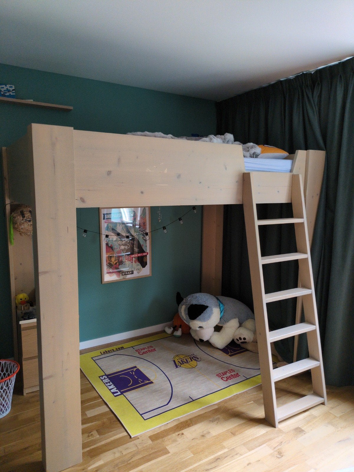 Steigerhouten Hoogslaper 120x200cm met 140cm stahoogte, Ophalen, Gebruikt, Hoogslaper, Twijfelaar