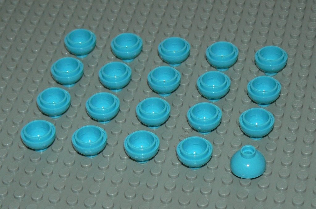 L775 Ronde stenen 2x2 medium azure 20 s (dome ondersteboven), Ophalen of Verzenden, Nieuw, Losse stenen, Lego