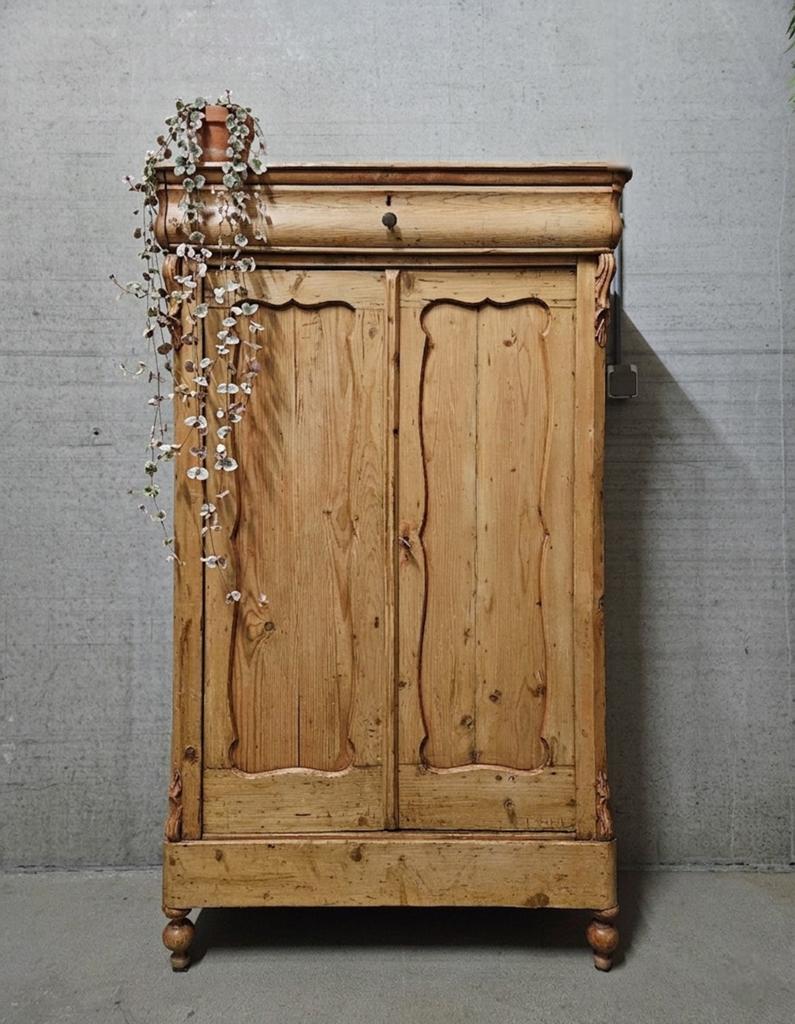 Antieke brocante grenen Biedermeier meidenkast vintage kast, Ophalen of Verzenden