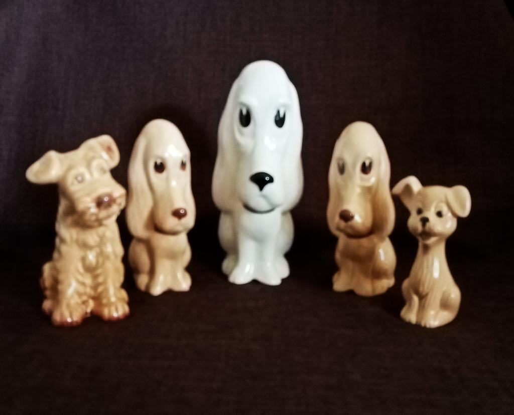 5 Sylvac hondjes, vintage, jaren 70, Ophalen of Verzenden, Gebruikt, Dier