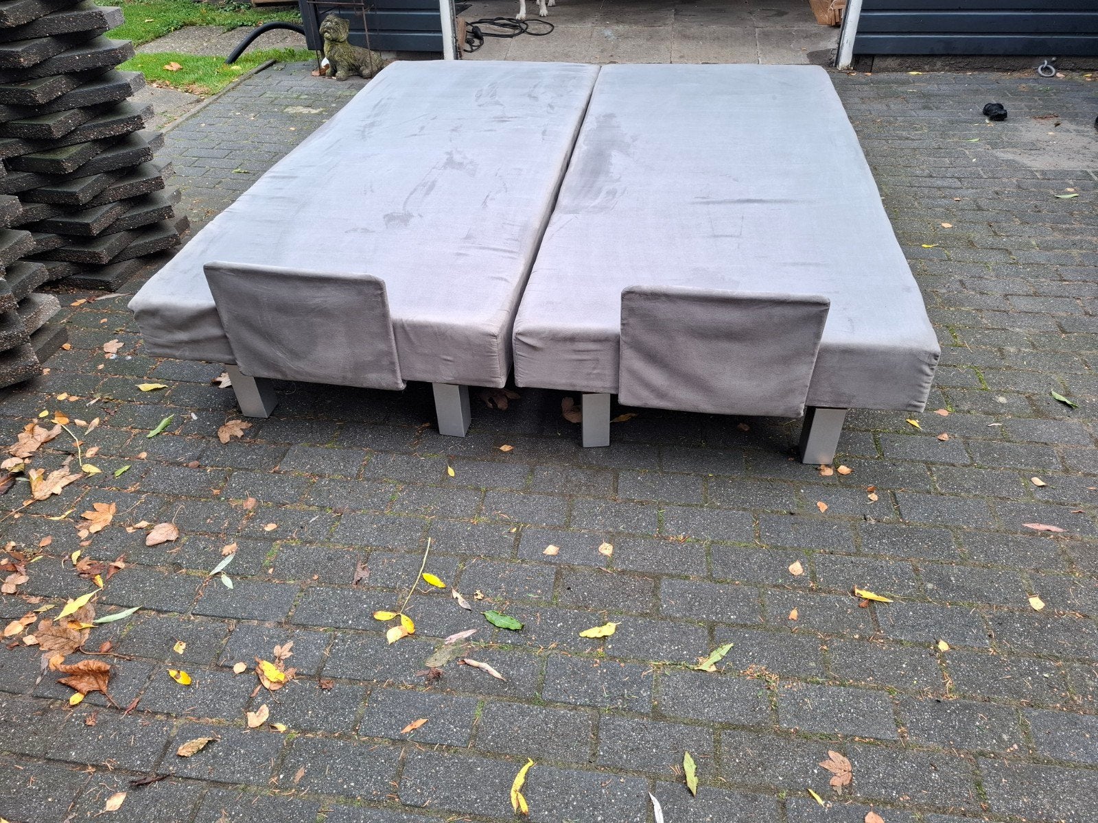 Elektrische grijze  Boxspring 200x90 voeten en hoofd verstel, 90 cm, Tweepersoons, Ophalen of Verzenden, 200 cm