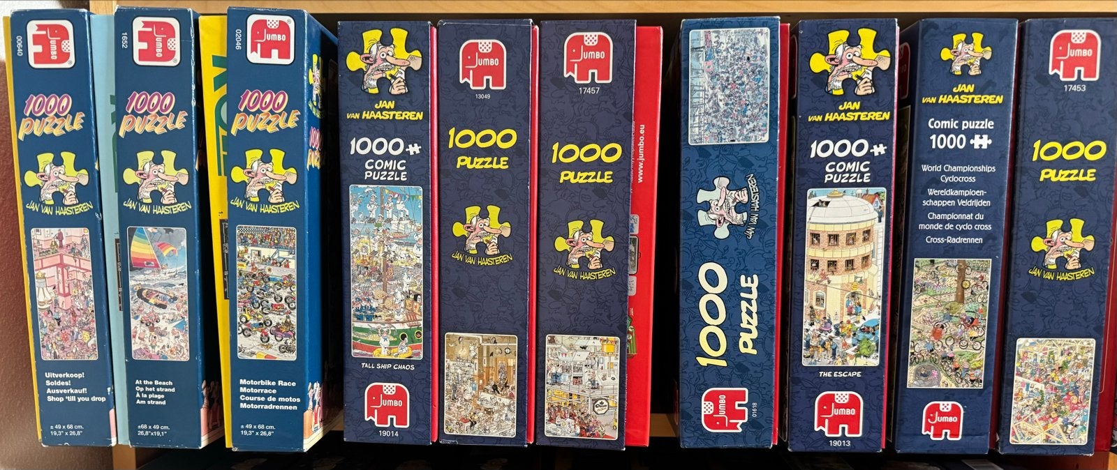 Grote collectie Jan van Haasteren puzzels (1000-3000 stukjes, Ophalen of Verzenden, Meer dan 1500 stukjes, Gebruikt, Legpuzzel