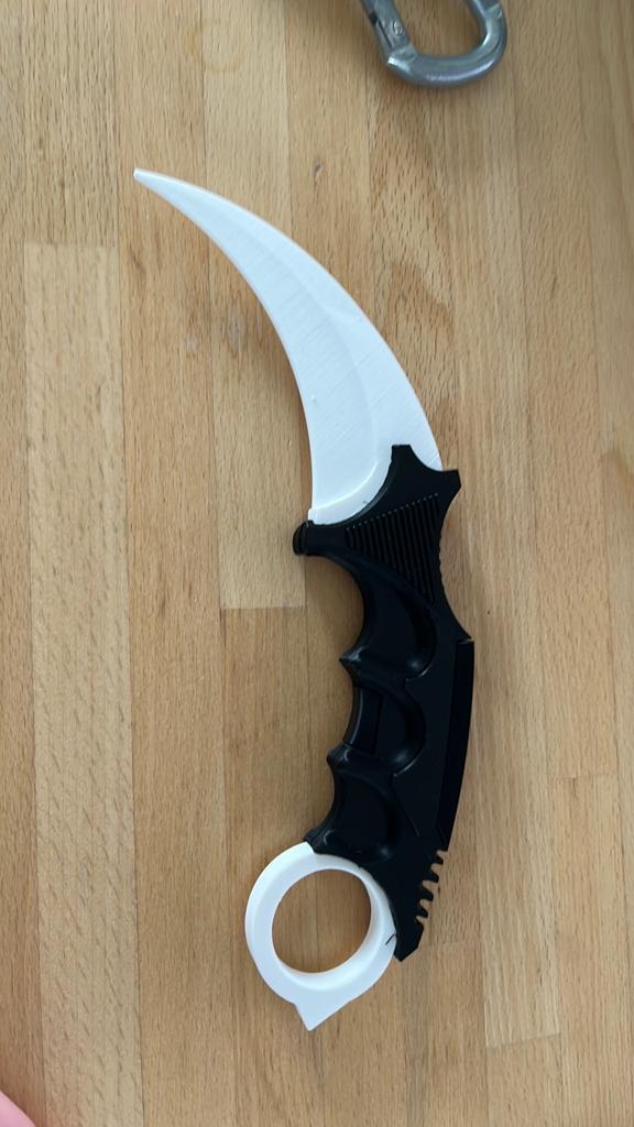 CS2 Karambit 3D-geprint - Wit/Zwart, Ophalen of Verzenden, Zo goed als nieuw