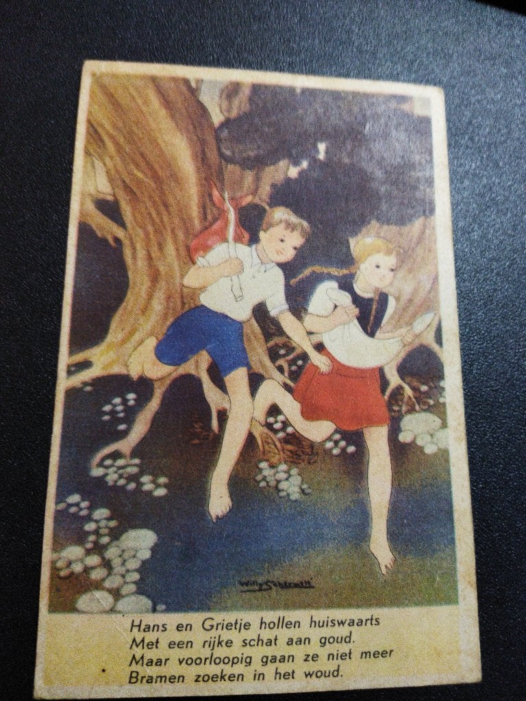 Vintage ansichtkaart Hans en Grietje, Ophalen of Verzenden, 1940 tot 1960, Gelopen, Kinderen