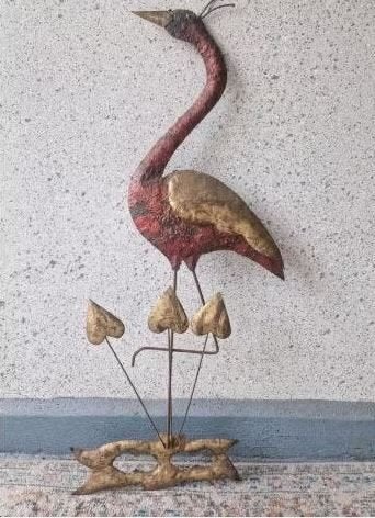 vintage metaal wanddeko Pauw mid-century, Ophalen, Huis en Inrichting