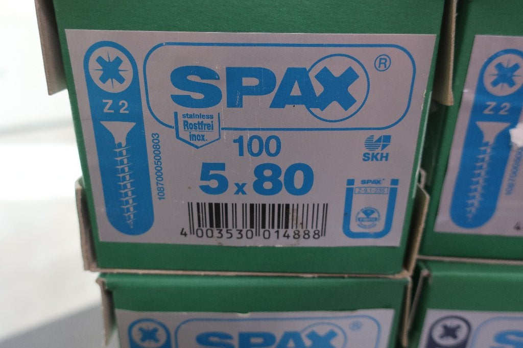 SPAX Spaanplaatschroeven 5x80 RVS, Doe-het-zelf en Verbouw, 50 tot 100 mm, Schroeven, Nieuw, Ophalen of Verzenden