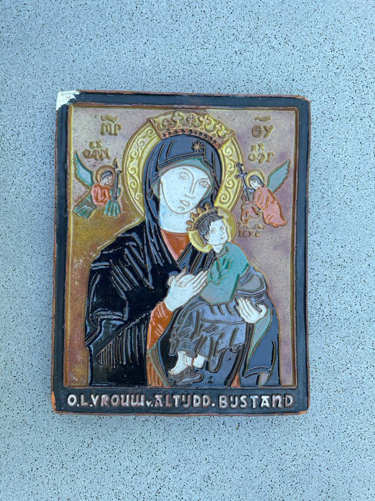 Antieke Byzantijnse icoon van Maria met kind, Antiek en Kunst, Ophalen of Verzenden