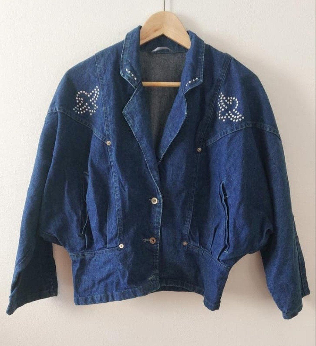 Vintage Dressing 80s oversized batwing denim jacket, Vintage Dressing, Blauw, Ophalen of Verzenden, Maat 34 (XS) of kleiner
