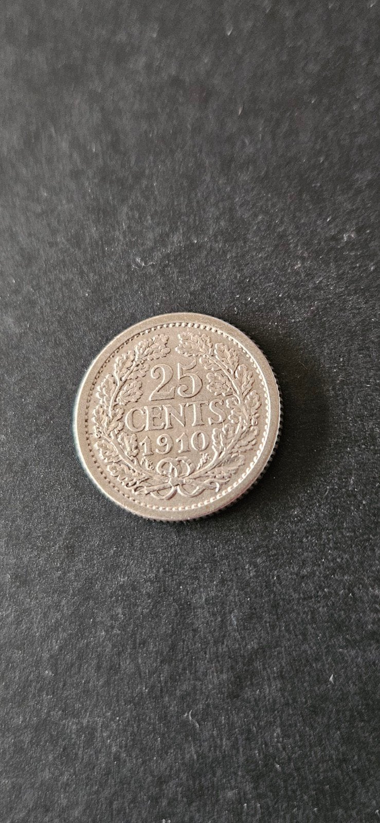 Zilveren 25 cent 1910 wilhelmina leuk muntje, Zilver, 25 cent, Ophalen of Verzenden, Koningin Wilhelmina
