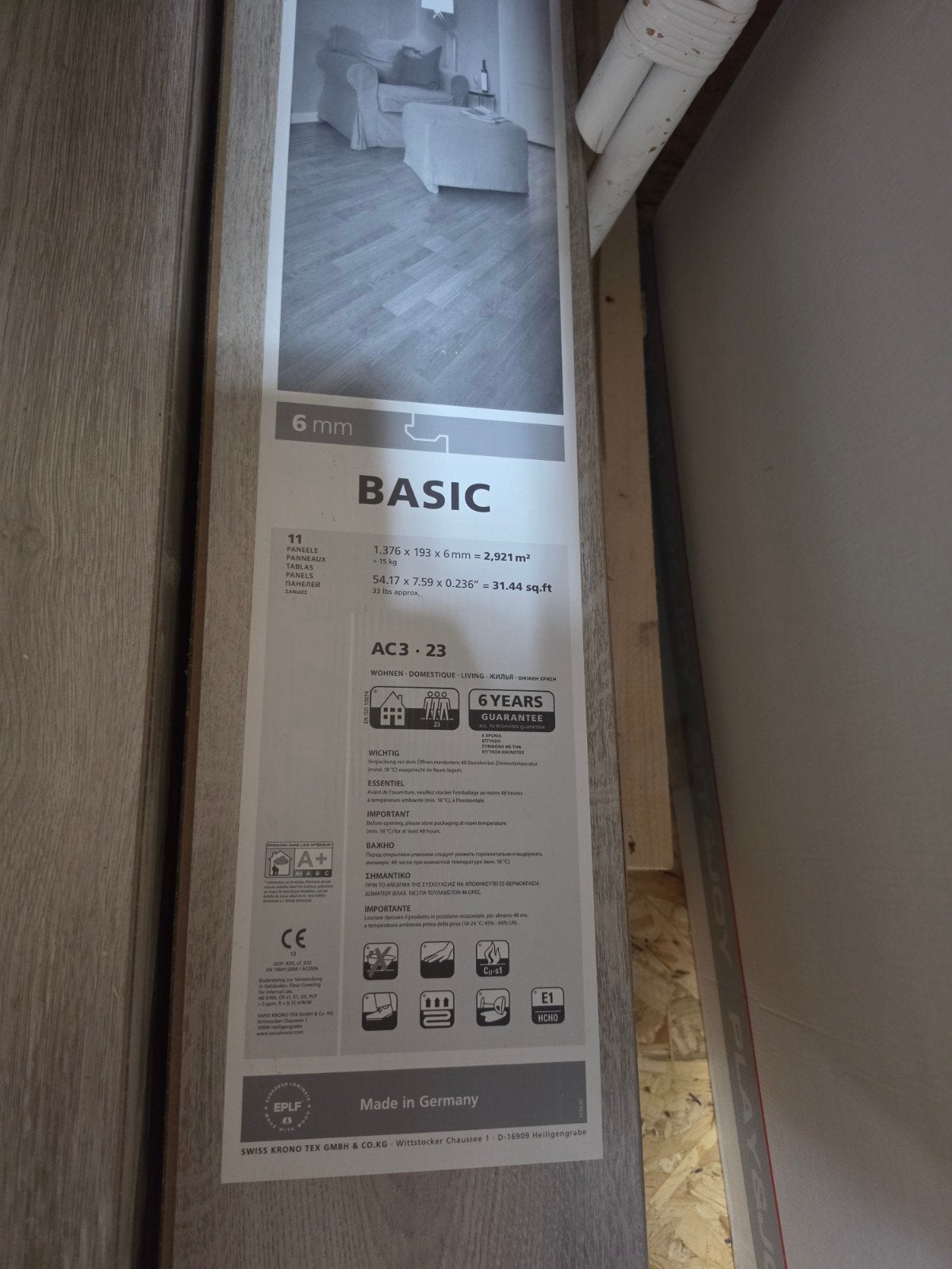 Nieuw laminaat 6 pakken Trend Oak Grey, Ophalen