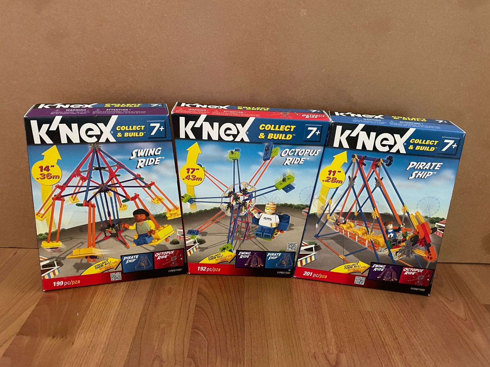 K'nex Collect & Build Set: Swing, Octopus ride, Pirate ship, Ophalen of Verzenden, Gebruikt, K'nex