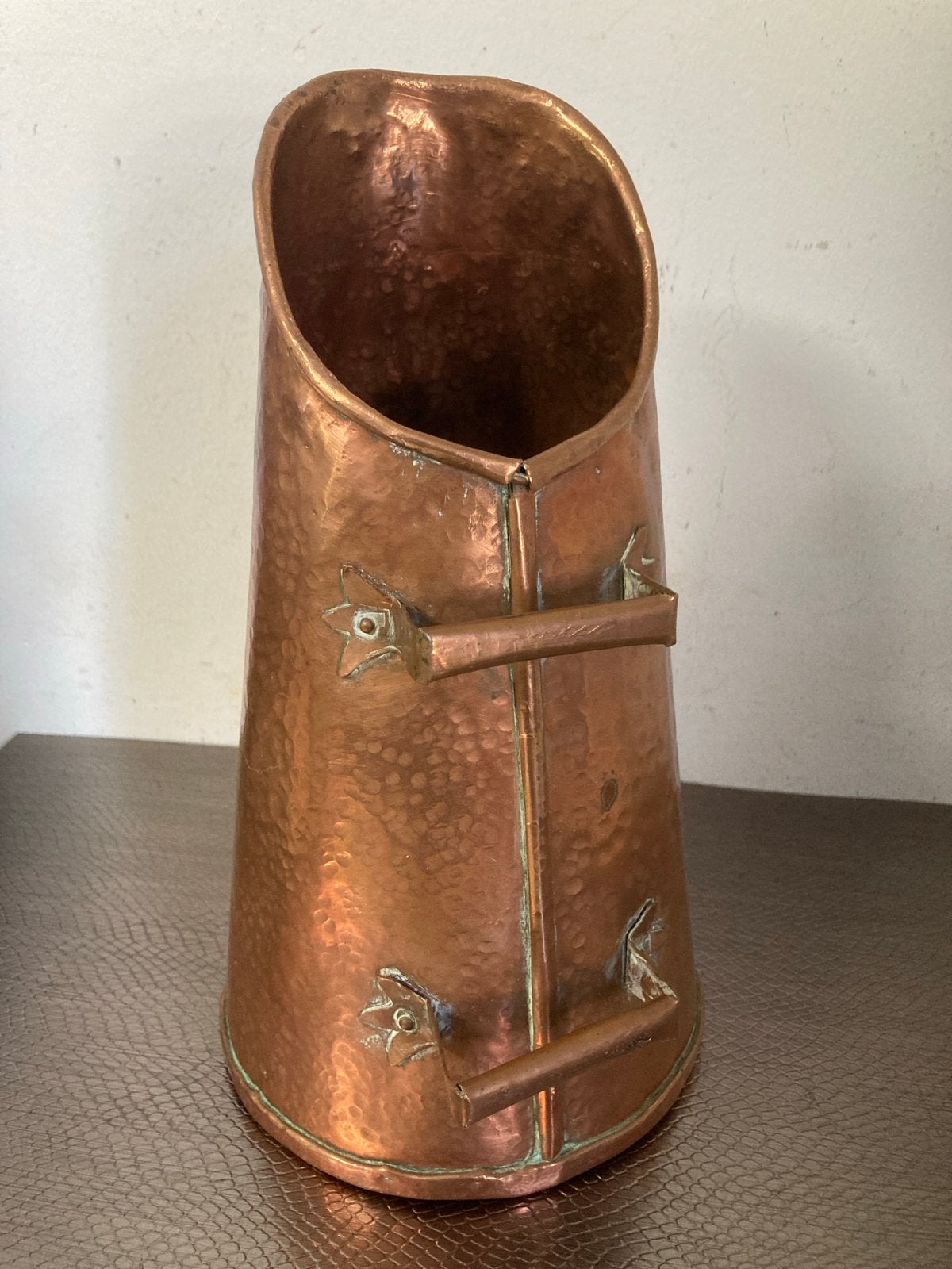 Antiek gehamerd koperen kolenkitje, ca. 100 jaar oud, Antiek en Kunst, Antiek | Koper en Brons, Ophalen of Verzenden, Koper
