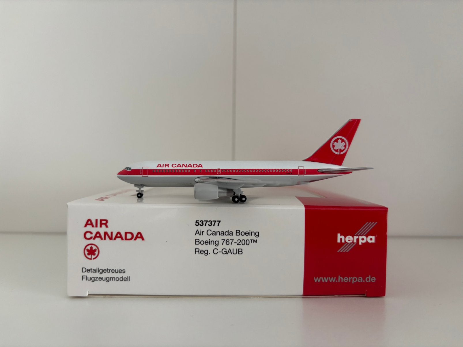 Herpa 537377 Air Canada Boeing 767-200 1:500, Verzamelen, Ophalen of Verzenden, Zo goed als nieuw, Schaalmodel