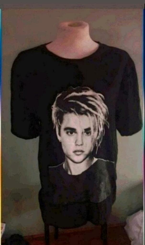 Justin Bieber zwart t-shirt, Zwart, Ophalen of Verzenden, Zo goed als nieuw, Korte mouw