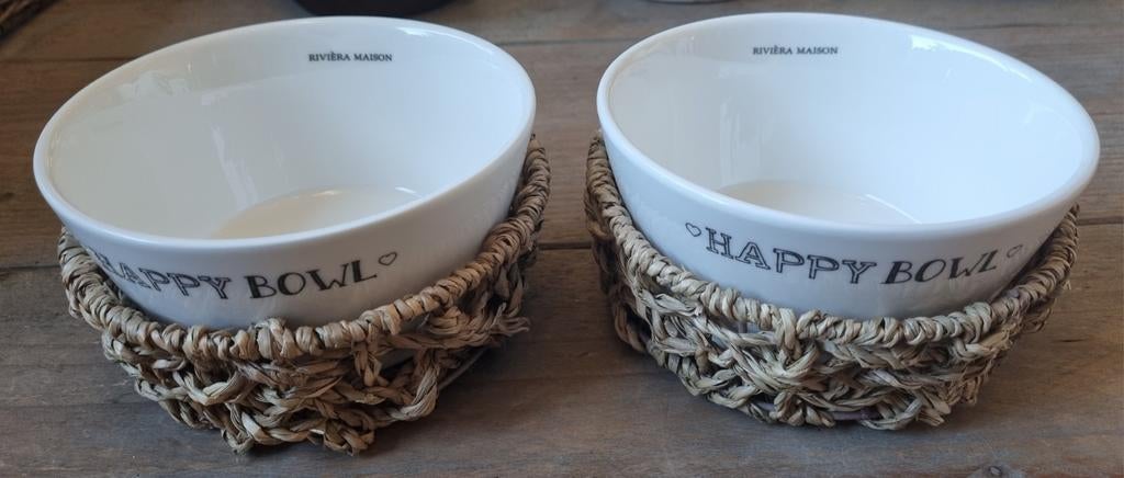2 x riviera maison happy bowl schaal, Ophalen of Verzenden, Overige stijlen, Glas, Schaal of Schalen