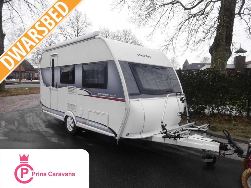 Hobby OnTour 390 SF Met Luifel en Mover, Caravans en Kamperen, Caravans, Hobby, Bedrijf, Treinzit, 750 - 1000 kg