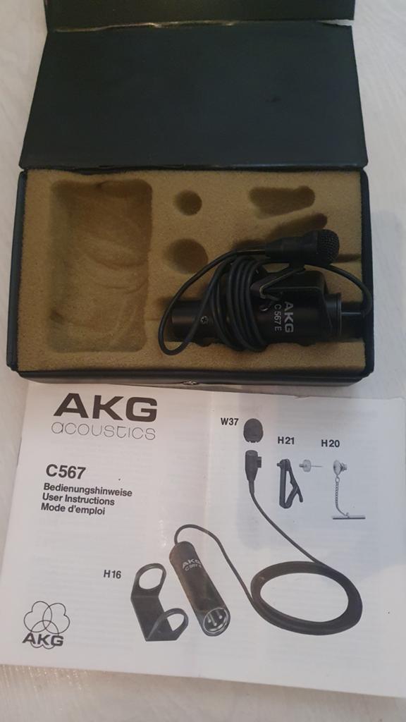 AKG C567 Omnidirectionele Clip Condensator Microfoon Vintage, Muziek en Instrumenten, Microfoons, Ophalen of Verzenden, Gebruikt