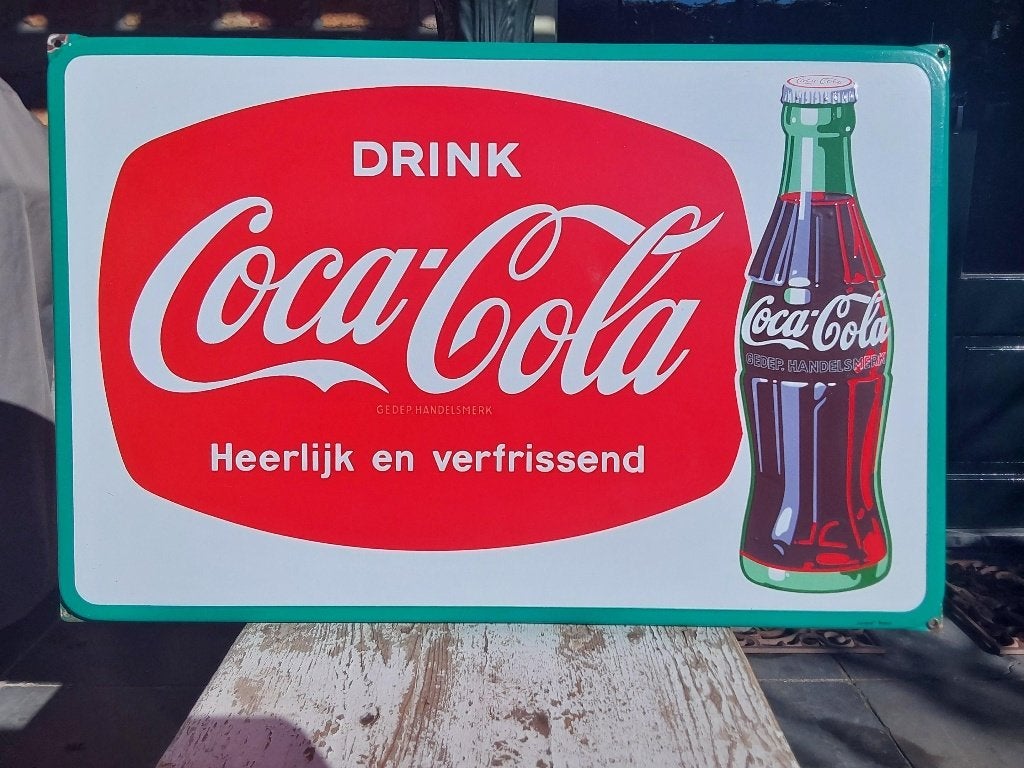 Emaille Coca Cola Reclamebord Bord Prachtstaat 72x44, Ophalen, Nieuw, Reclamebord