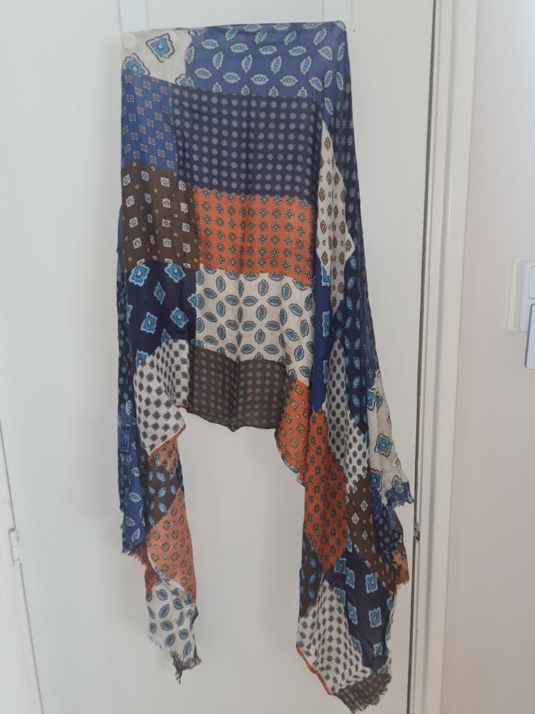 Franco Bassi Sjaal - Patchwork Wol/Viscose - Made in Italy, Maat 46/48 (XL) of groter, Ophalen of Verzenden, Zo goed als nieuw
