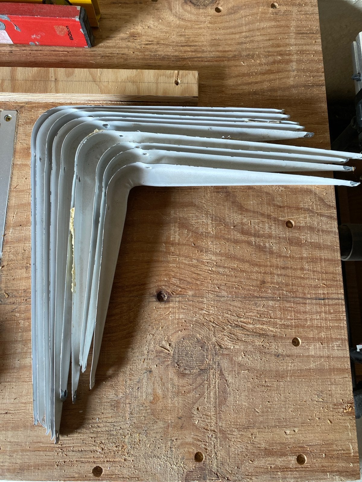 Set van 10 Gebruikte Plankdragers / Steunen, Ophalen of Verzenden, Gebruikt, 100 tot 250 mm, Overige typen