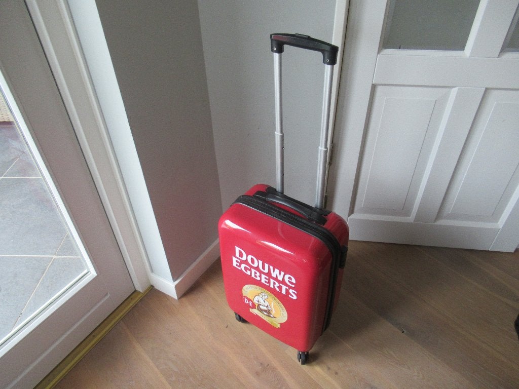 NIEUWE Trolley koffer DE Douwe Egberts met wielen handgreep, Sieraden, Tassen en Uiterlijk, Koffers, Wieltjes, 50 tot 60 cm, Hard kunststof
