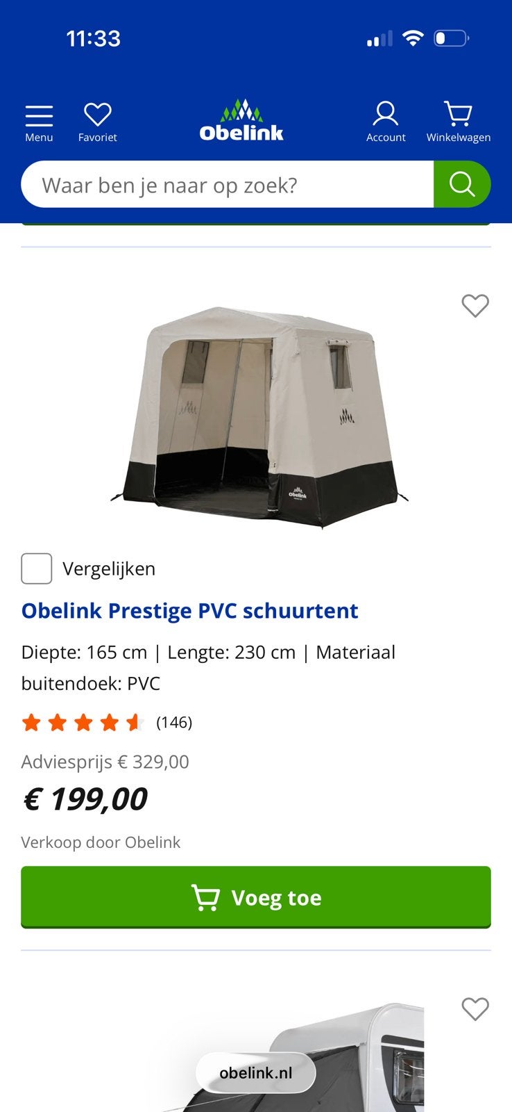 Keukentent/ schuurtent, Caravans en Kamperen, Tenten, Ophalen, Zo goed als nieuw