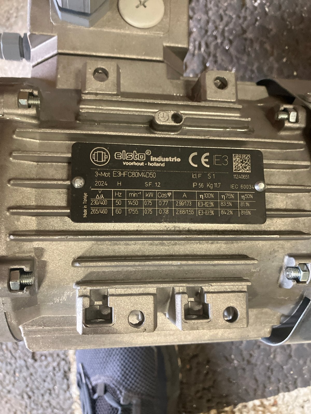 Elsto Industrie 3-Mot E3HF C80MV4D50 Elektromotor, Ophalen of Verzenden
