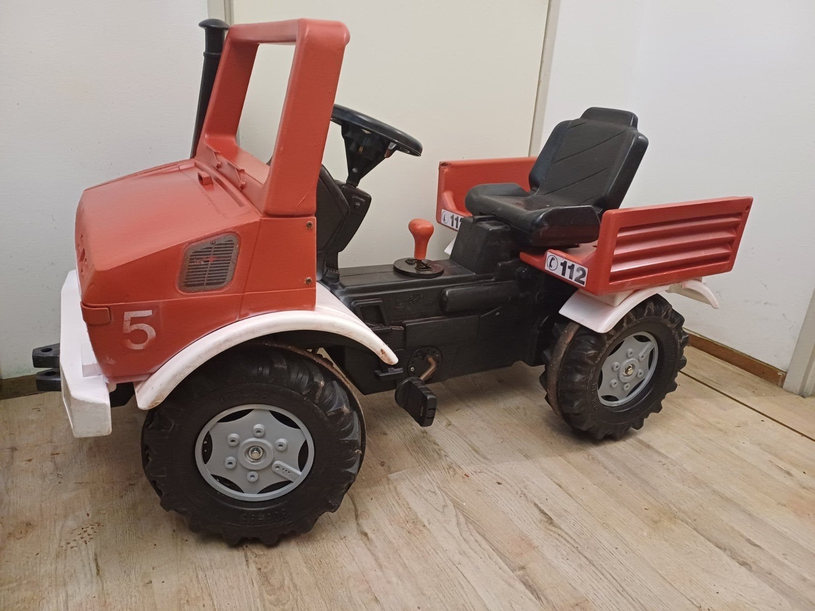 traptrekker  brandweer auto met versnellingen, Kinderen en Baby's, Speelgoed | Buiten | Voertuigen en Loopfietsen, Ophalen of Verzenden