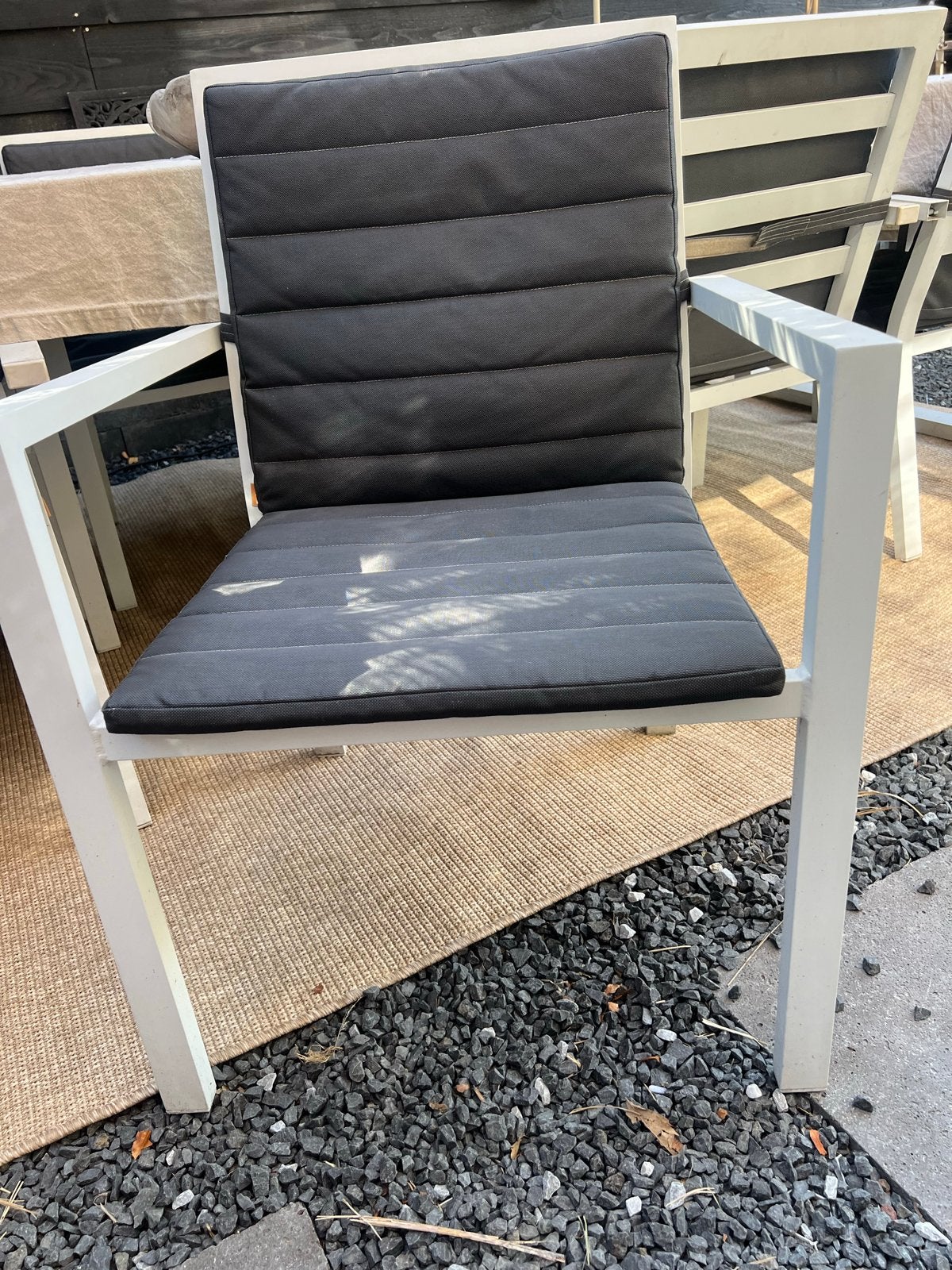 Set van 4 tuinstoelen-  Life Outdoor Living - Wit aluminium, Tuin en Terras, Tuinstoelen, Ophalen, Gebruikt, Aluminium