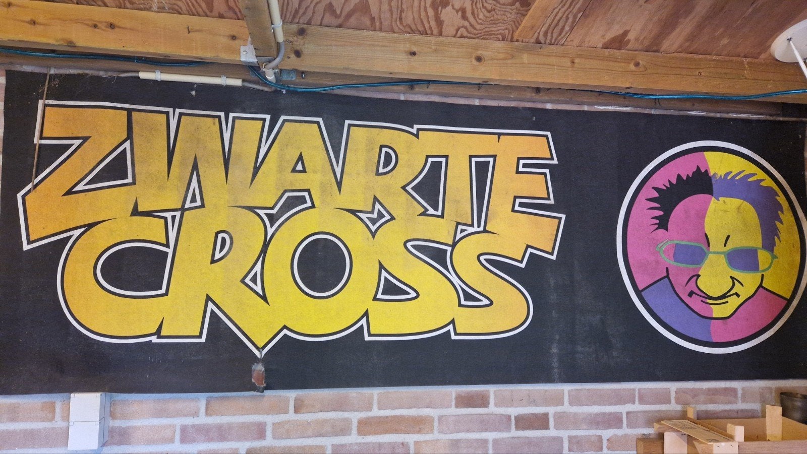 Spandoek Zwarte Cross, Diversen, Vlaggen en Wimpels, Ophalen of Verzenden, Gebruikt
