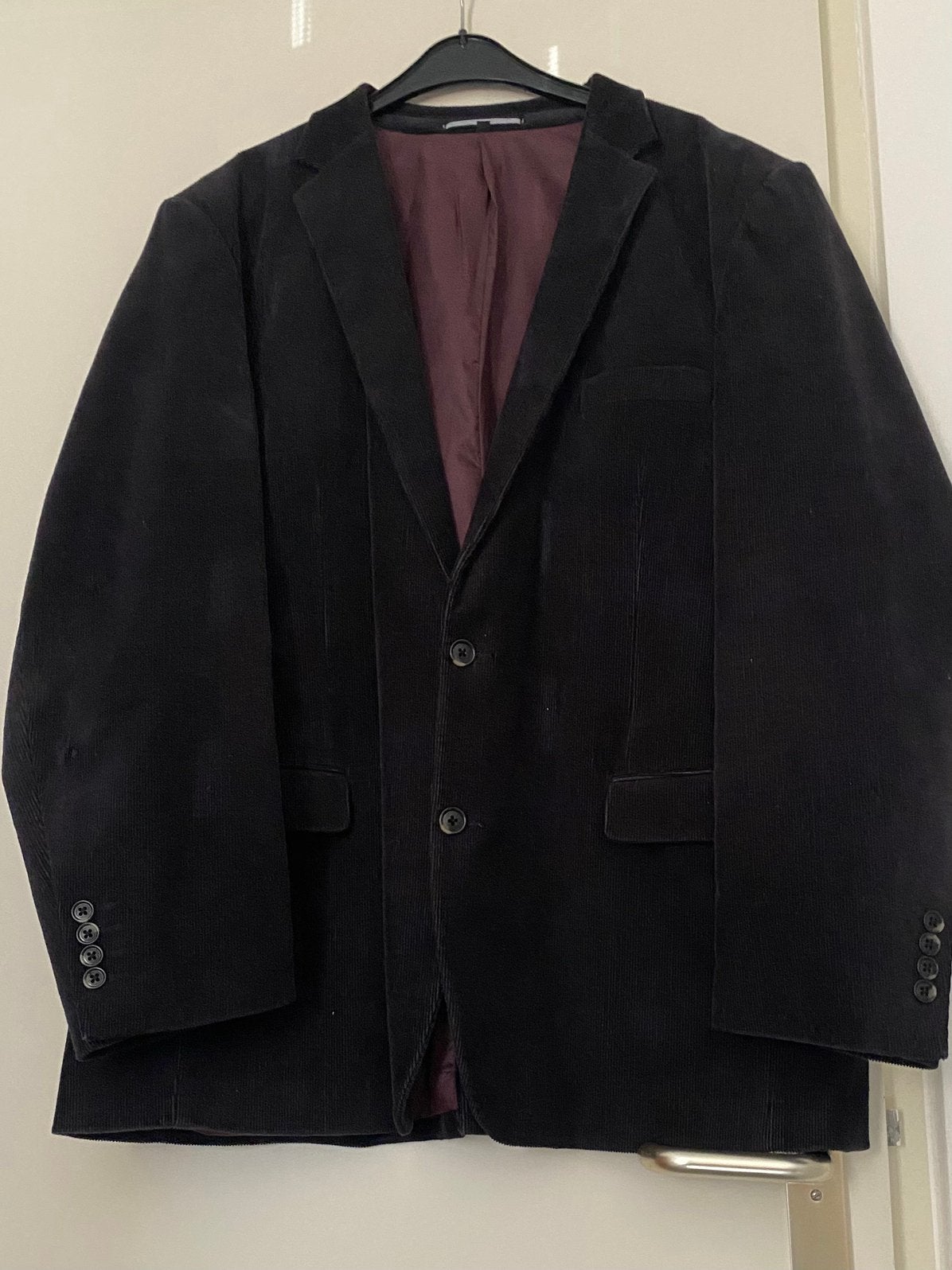 Zwart rib colbertjasje maat 56, Kleding | Heren, Kostuums en Colberts, Ophalen of Verzenden, Gedragen, Maat 56/58 (XL), Zwart