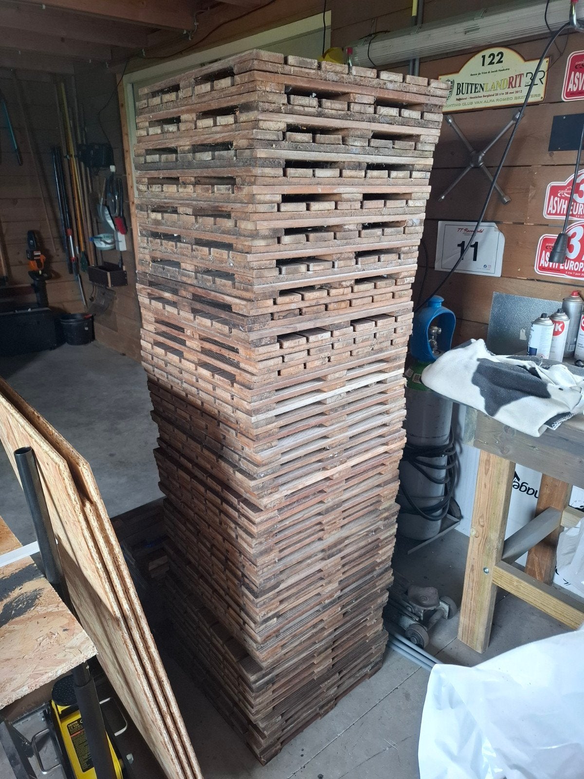 Bankirai terrastegels 50x50 cm - Gebruikt, Ophalen, Gebruikt, Hout