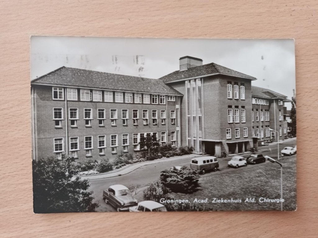 Kaart Groningen, Acad, Ziekenhuis Afd, Chirurgie 1968, Ophalen of Verzenden, 1960 tot 1980, Gelopen, Groningen