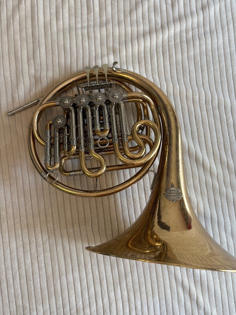 Gebr. Alexander hoorn 102ST B / compensatie F - goldmessing, Muziek en Instrumenten, Blaasinstrumenten | Hoorns, Ophalen, Gebruikt
