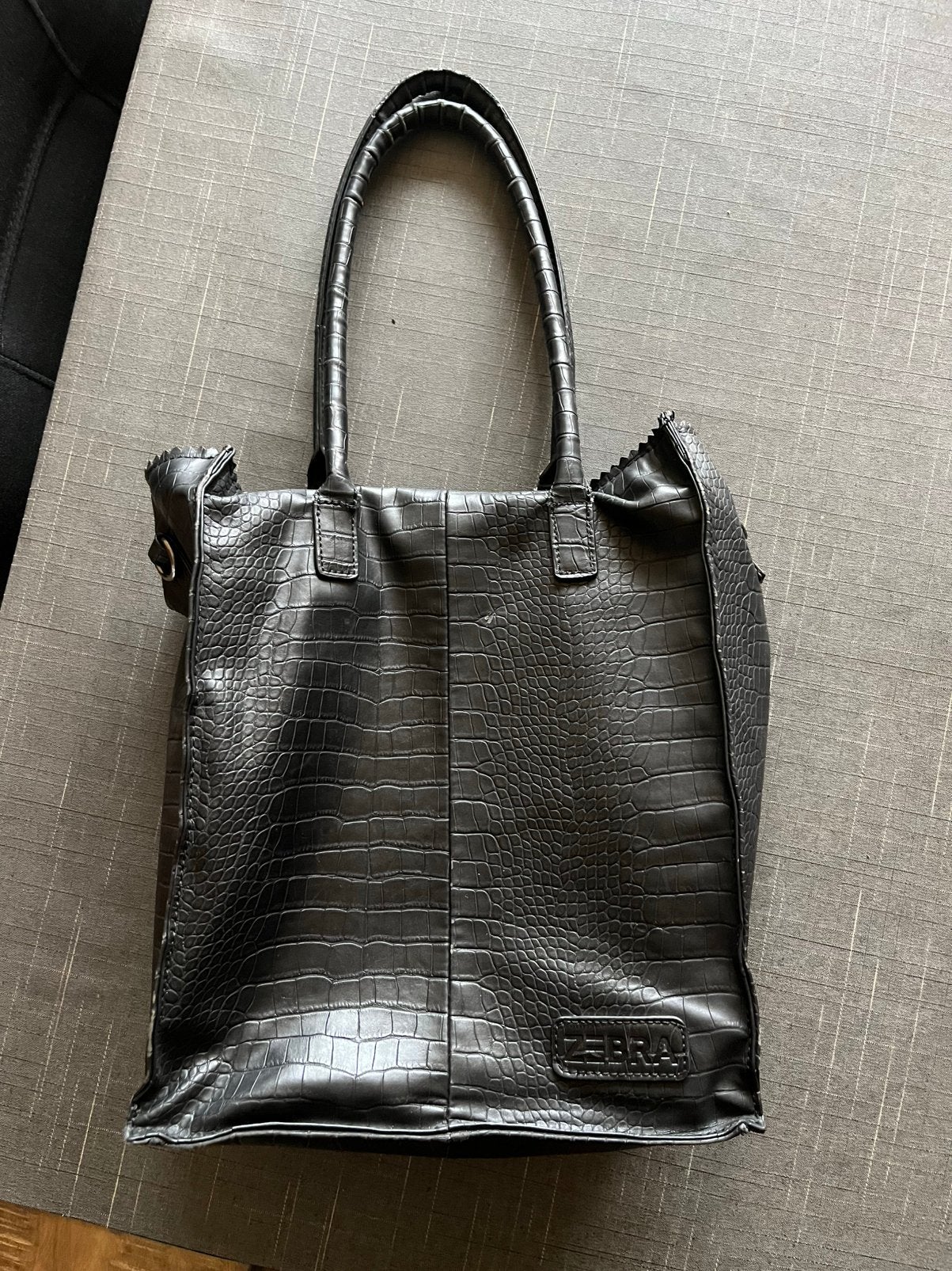 Zebra Trends tas Natural Bag Rosa zwart croco 34x28x14, Zwart, Overige typen, Ophalen of Verzenden, Zo goed als nieuw