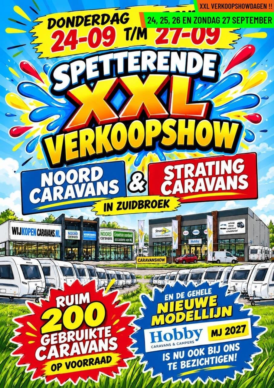 Hobby 470 - XXL VERKOOPSHOW 24,25,26 & 27 SEPT. 10-17 UUR, Rondzit, Hobby, Bedrijf, Hordeur