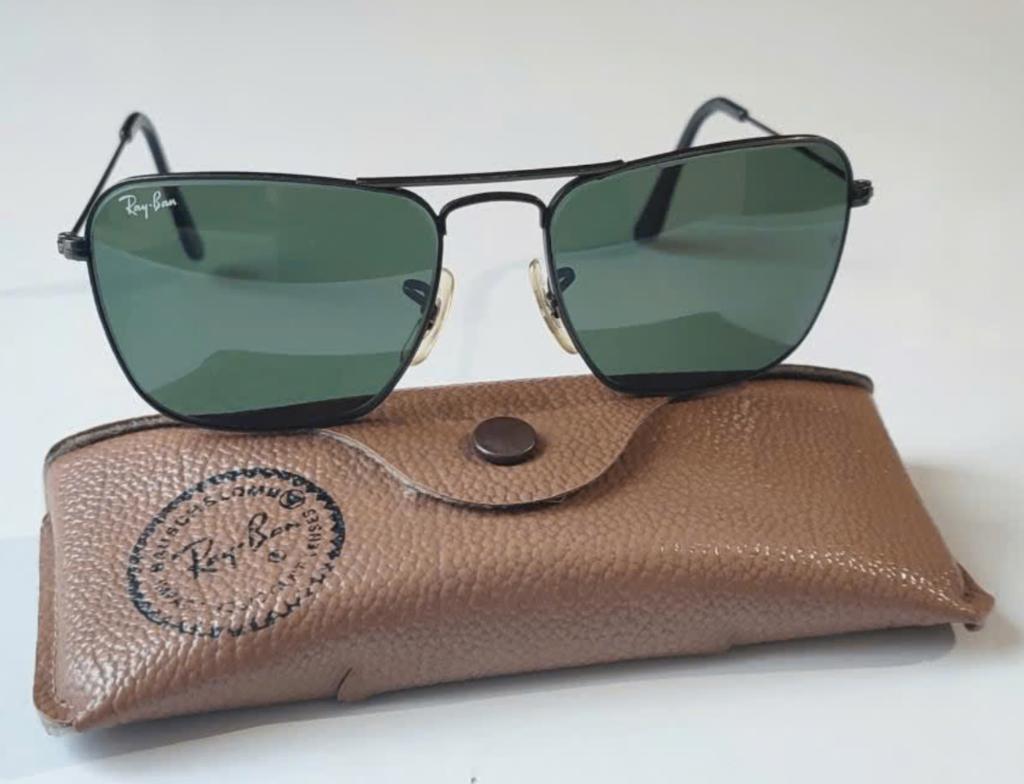Ray Ban B&L Aviator Caravan Zwart 52 []16, Zonnebril, Zwart, Ophalen of Verzenden, Zo goed als nieuw