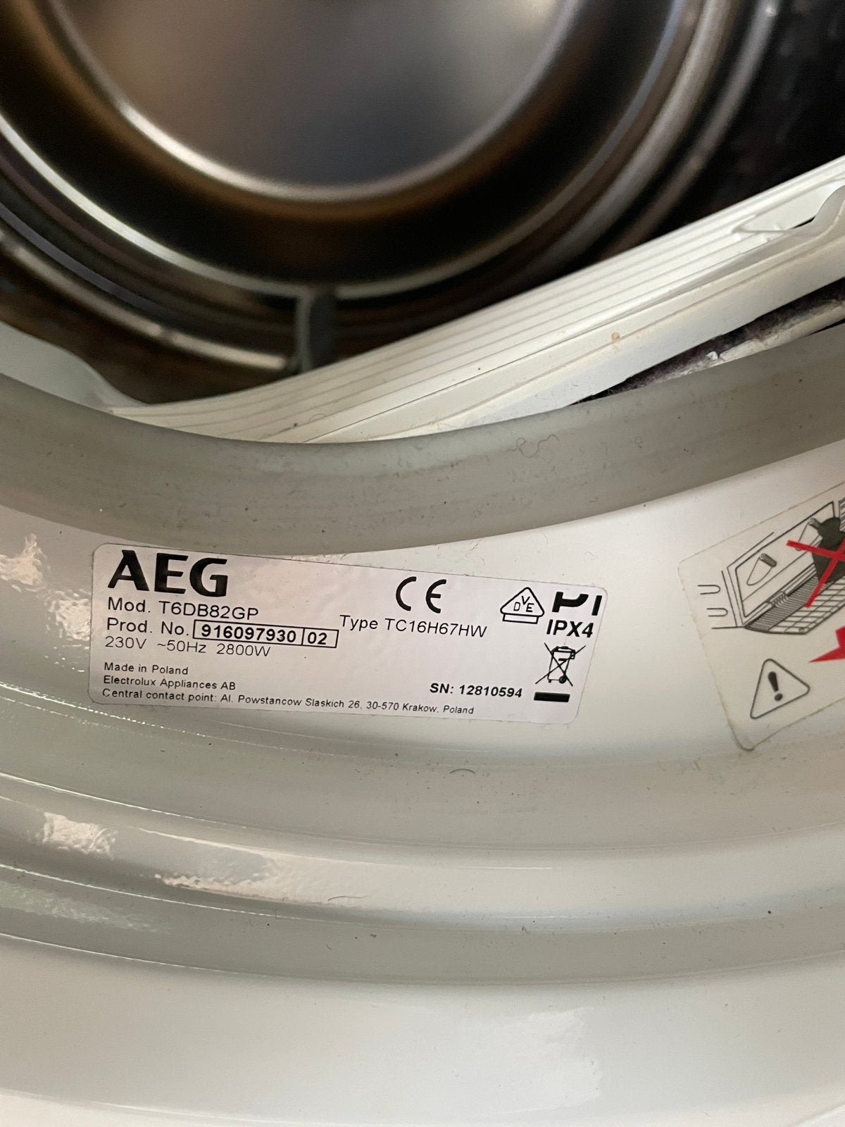 AEG Lavatherm 6000 Series T6DB82GP Condensdroger, 8 tot 10 kg, Ophalen of Verzenden, Zo goed als nieuw, Voorlader