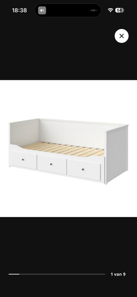 Ikea hemnes bed, Ophalen, Gebruikt, Wit, Tweepersoons