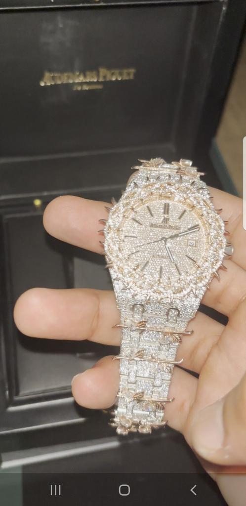 AP horloge volledig bezet met diamant heren, Ophalen of Verzenden