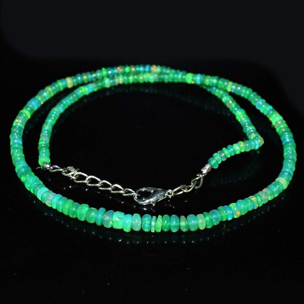 ketting met 38 karaat Ethiopische groene Opaal Uniek product, Nieuw, Ophalen of Verzenden, Steen of Mineraal, Met edelsteen