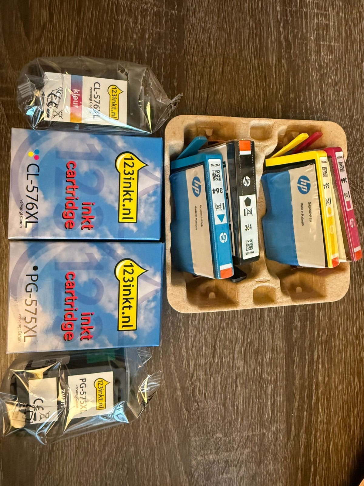 Cartridges voor Canon (CL-576XL / PG-575XL) & HP (364), Ophalen of Verzenden, Zo goed als nieuw