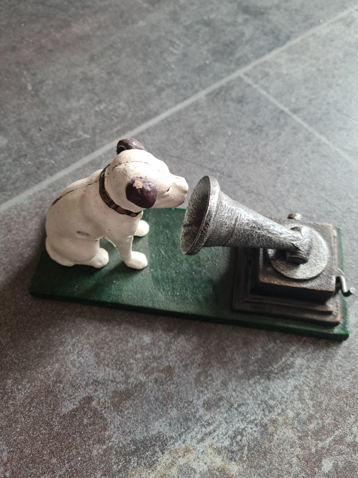Antieke  'His Master's Voice' hondje met grammofoon, Ophalen of Verzenden