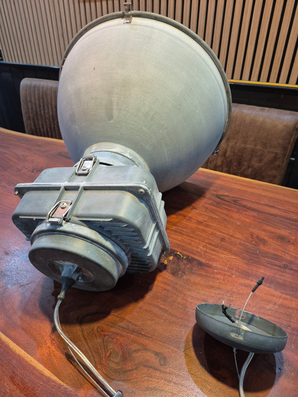 Industriële hanglamp - Grote vintage fabriekslamp, Ophalen, Gebruikt, E27 (groot), Metaal