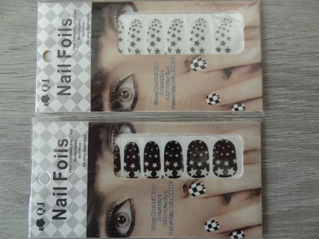 NIEUW! Set Van 12 Nagelstickers Sterren Glitters >Snelle Ver, Zwart, Nieuw, Ophalen of Verzenden, Handen en Nagels